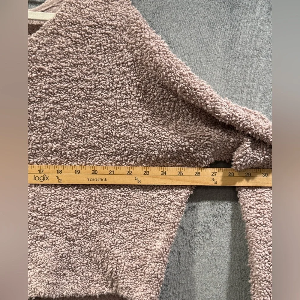 Free‎ People Women's Mauve Cropped Popcorn Dolman Sleeve Sweater Size M